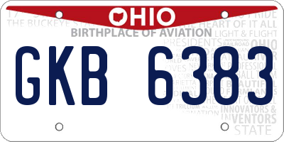 OH license plate GKB6383
