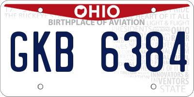 OH license plate GKB6384