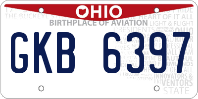 OH license plate GKB6397