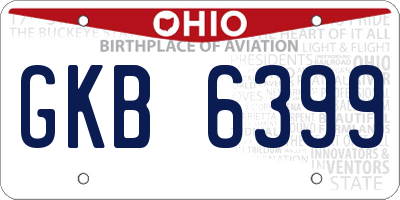 OH license plate GKB6399