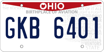 OH license plate GKB6401