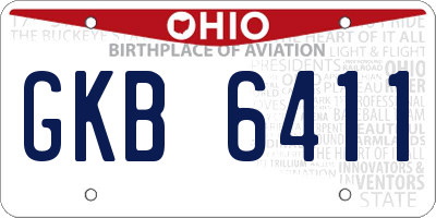 OH license plate GKB6411