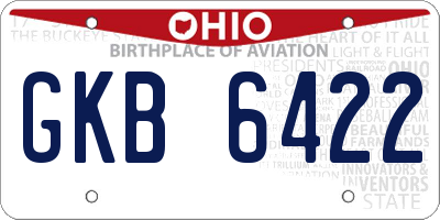 OH license plate GKB6422