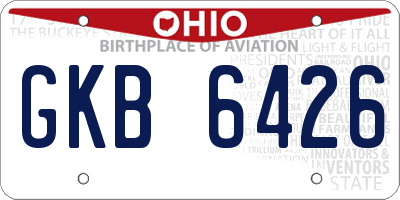 OH license plate GKB6426