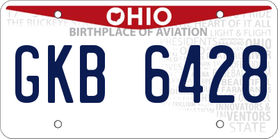 OH license plate GKB6428