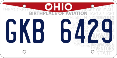 OH license plate GKB6429