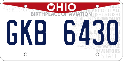 OH license plate GKB6430
