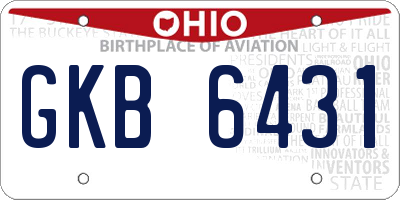 OH license plate GKB6431