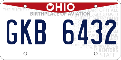 OH license plate GKB6432