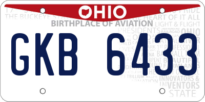 OH license plate GKB6433