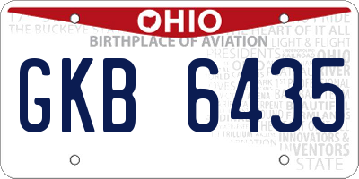 OH license plate GKB6435