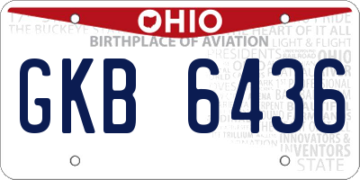 OH license plate GKB6436