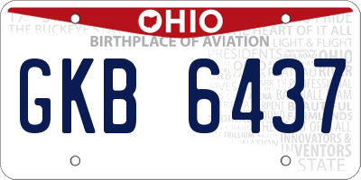 OH license plate GKB6437