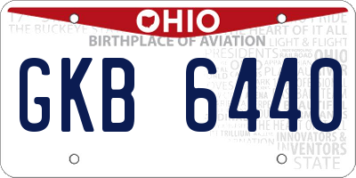 OH license plate GKB6440