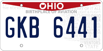 OH license plate GKB6441