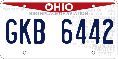 OH license plate GKB6442