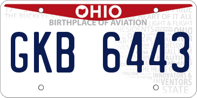 OH license plate GKB6443