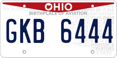 OH license plate GKB6444