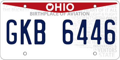 OH license plate GKB6446