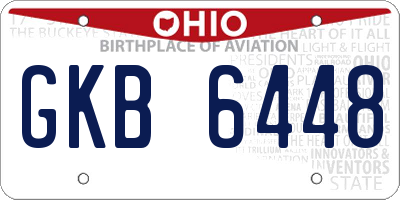 OH license plate GKB6448
