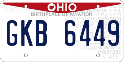 OH license plate GKB6449