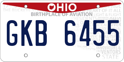 OH license plate GKB6455