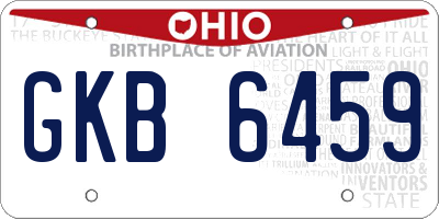OH license plate GKB6459