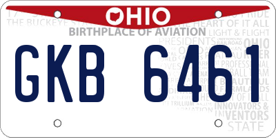 OH license plate GKB6461
