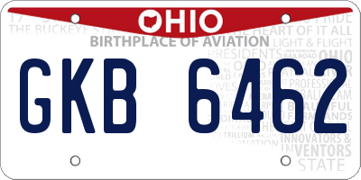 OH license plate GKB6462