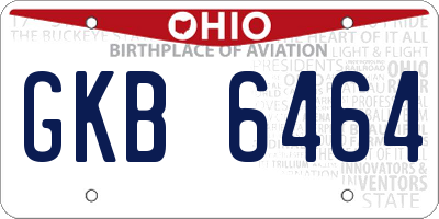 OH license plate GKB6464