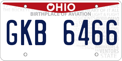 OH license plate GKB6466