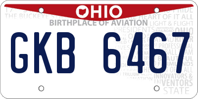 OH license plate GKB6467