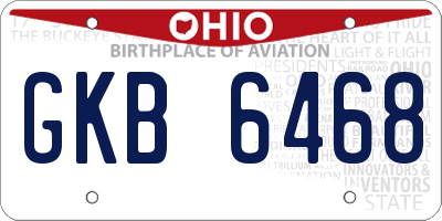 OH license plate GKB6468