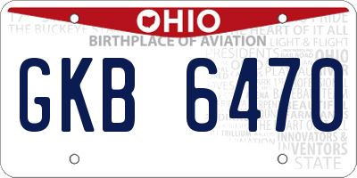 OH license plate GKB6470