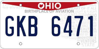 OH license plate GKB6471