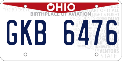 OH license plate GKB6476
