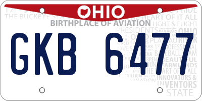 OH license plate GKB6477