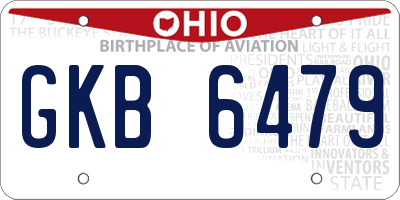 OH license plate GKB6479