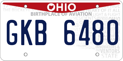 OH license plate GKB6480