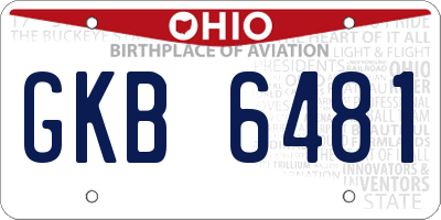 OH license plate GKB6481