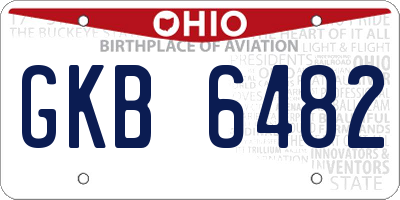 OH license plate GKB6482