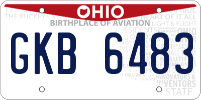 OH license plate GKB6483