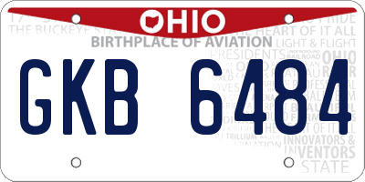 OH license plate GKB6484