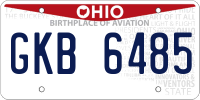 OH license plate GKB6485