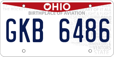 OH license plate GKB6486
