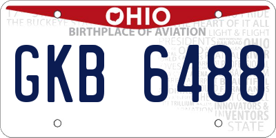OH license plate GKB6488