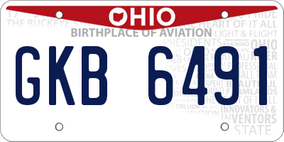OH license plate GKB6491