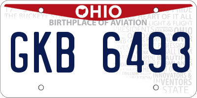 OH license plate GKB6493