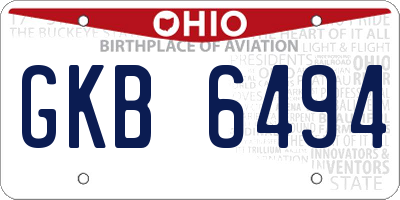 OH license plate GKB6494