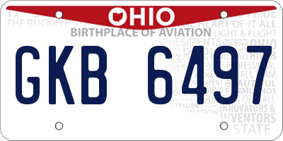 OH license plate GKB6497